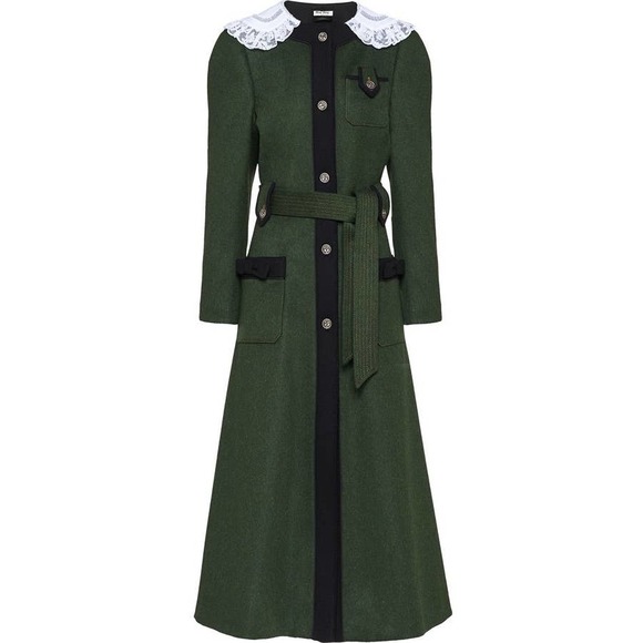 Miu Miu | Jackets & Coats | Nwot Miumiu Lace Collar Mid Length